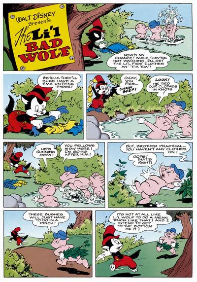 Three litlle pigs comic strip