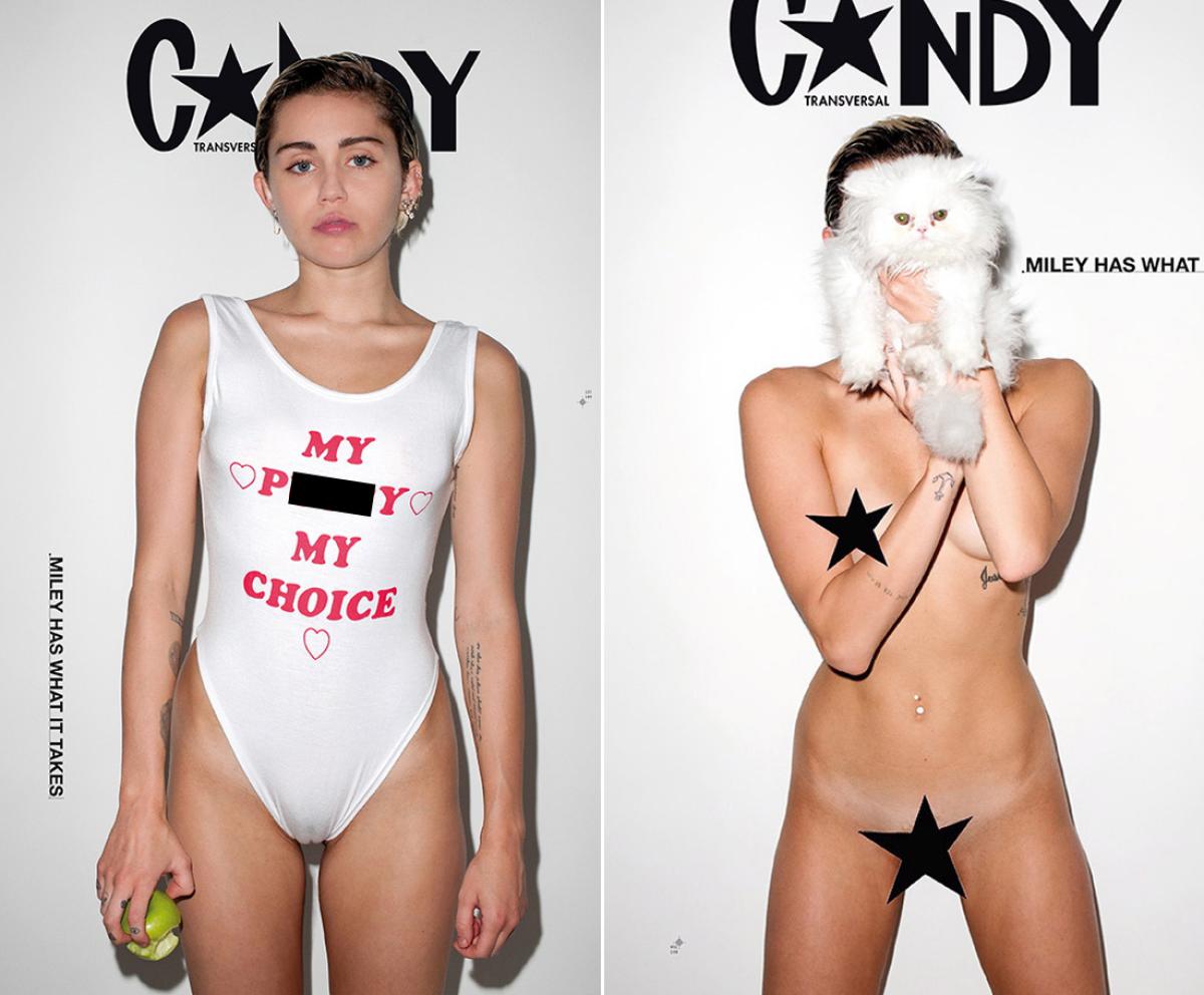 Miley cyrus partly nude pictures.