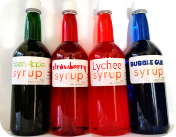 Fruit flavored syrups for shaved ice