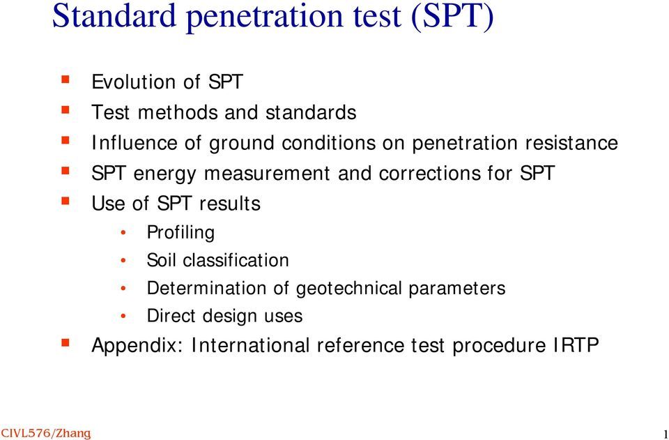 Tulip reccomend Standard penetration value correction