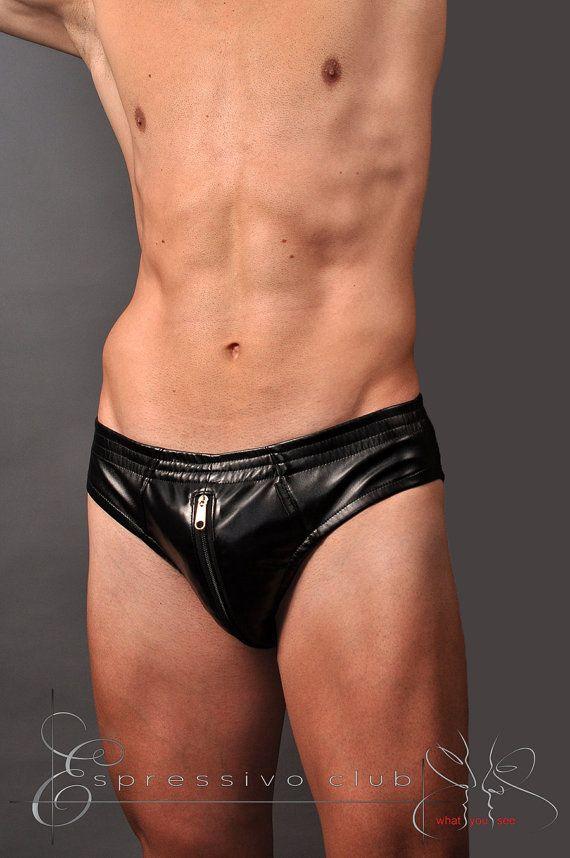 Leather fetish underwear men
