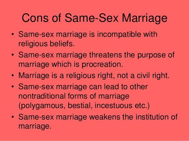 The pros and cons of gay marriage
