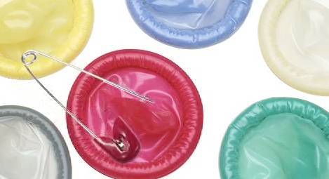 Putting pin holes in condom