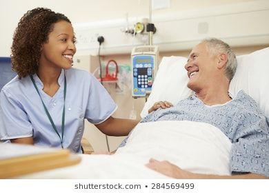 Busty nurse strokes patient