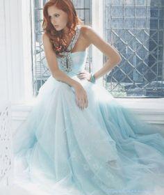 Redhead in ball gown