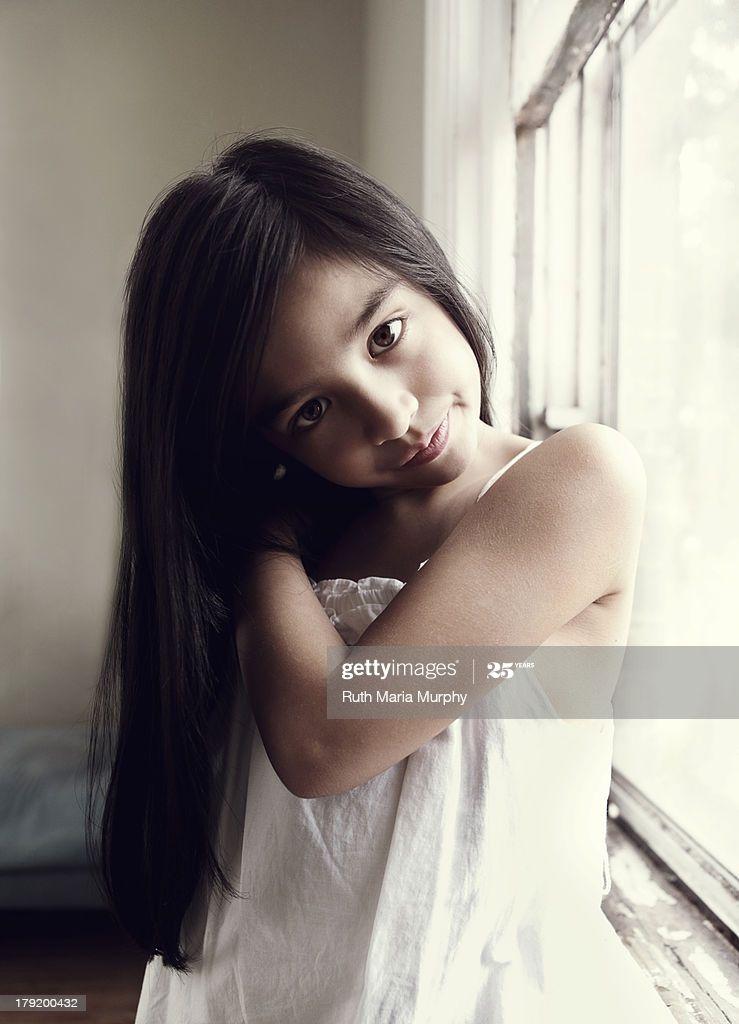 Asian girls long black hair