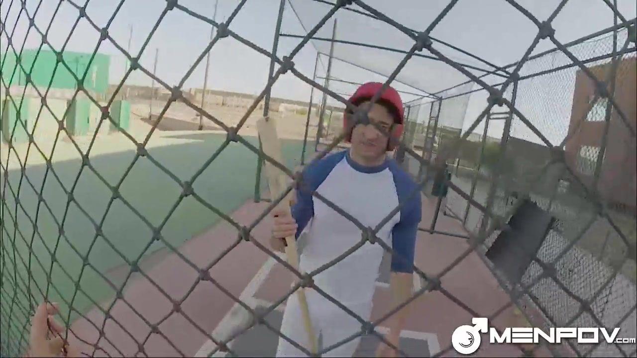 Baseball fence blowjob