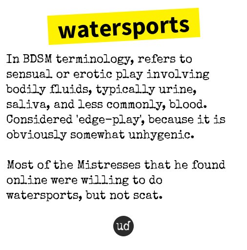 Bdsm dictionary water sports