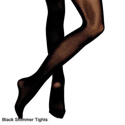 Black shimmer pantyhose