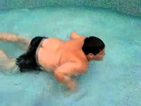 Chubby asian swim